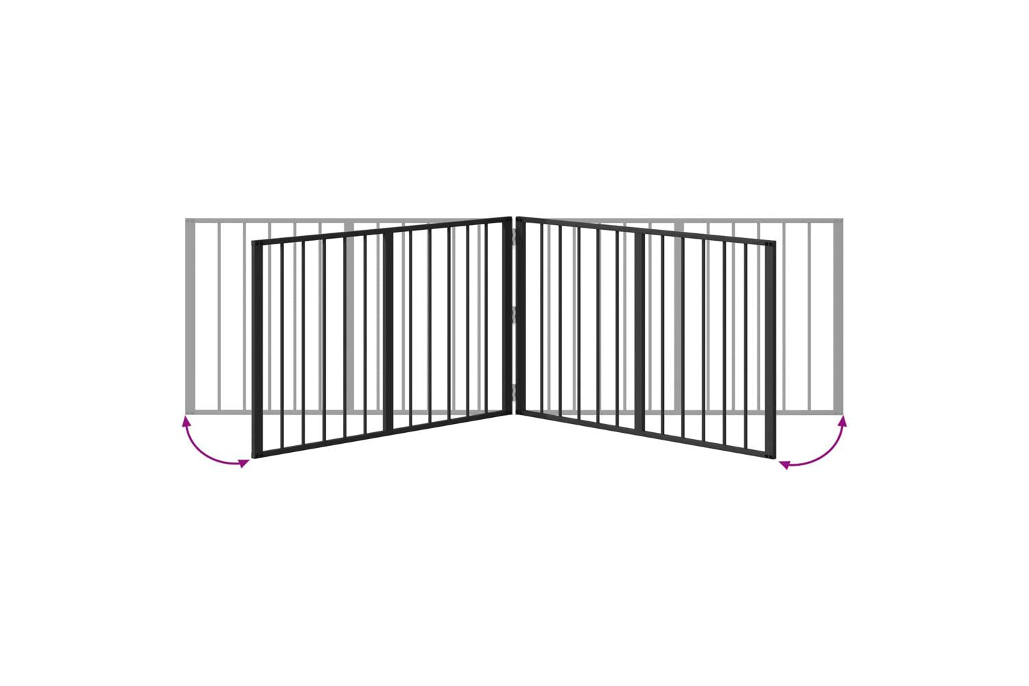 Vidaxl Dog Gate 2 Pcs Black 100 X 60 Cm Galvanised Steel-8