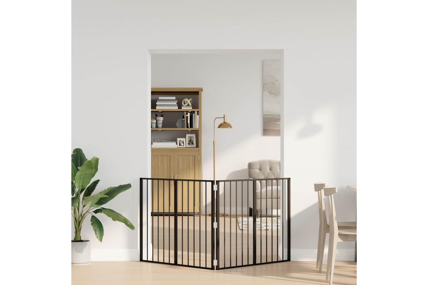Vidaxl Dog Gate 2 Pcs Black 100 X 80 Cm Galvanised Steel-3