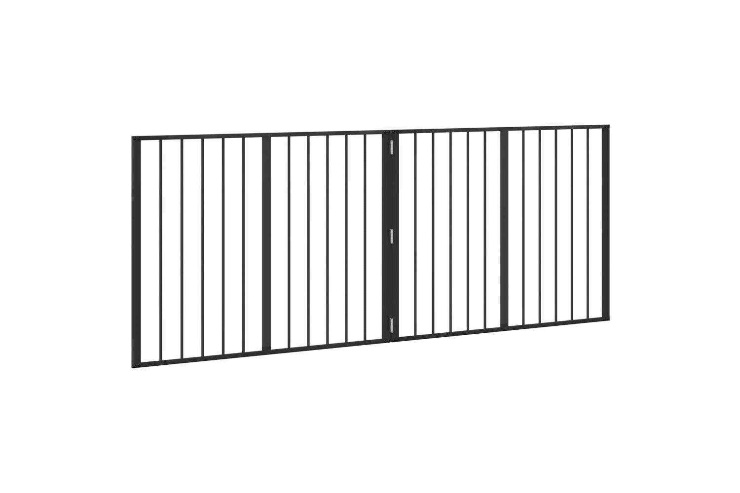 Vidaxl Dog Gate 2 Pcs Black 100 X 80 Cm Galvanised Steel-4