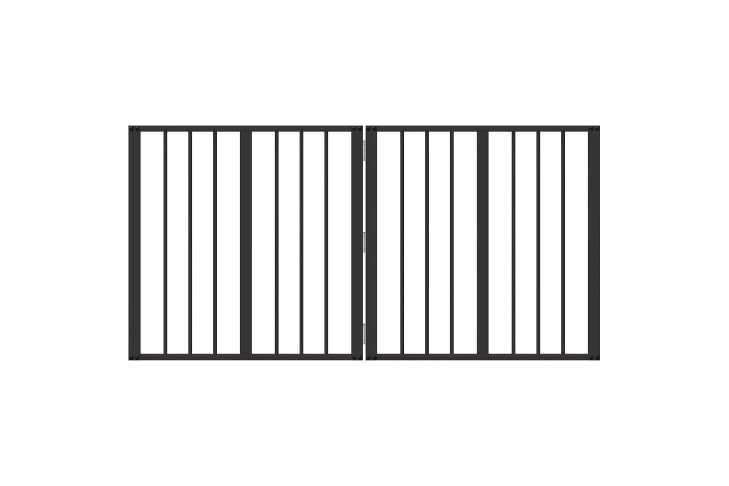 Vidaxl Dog Gate 2 Pcs Black 60 X 60 Cm Galvanised Steel-2