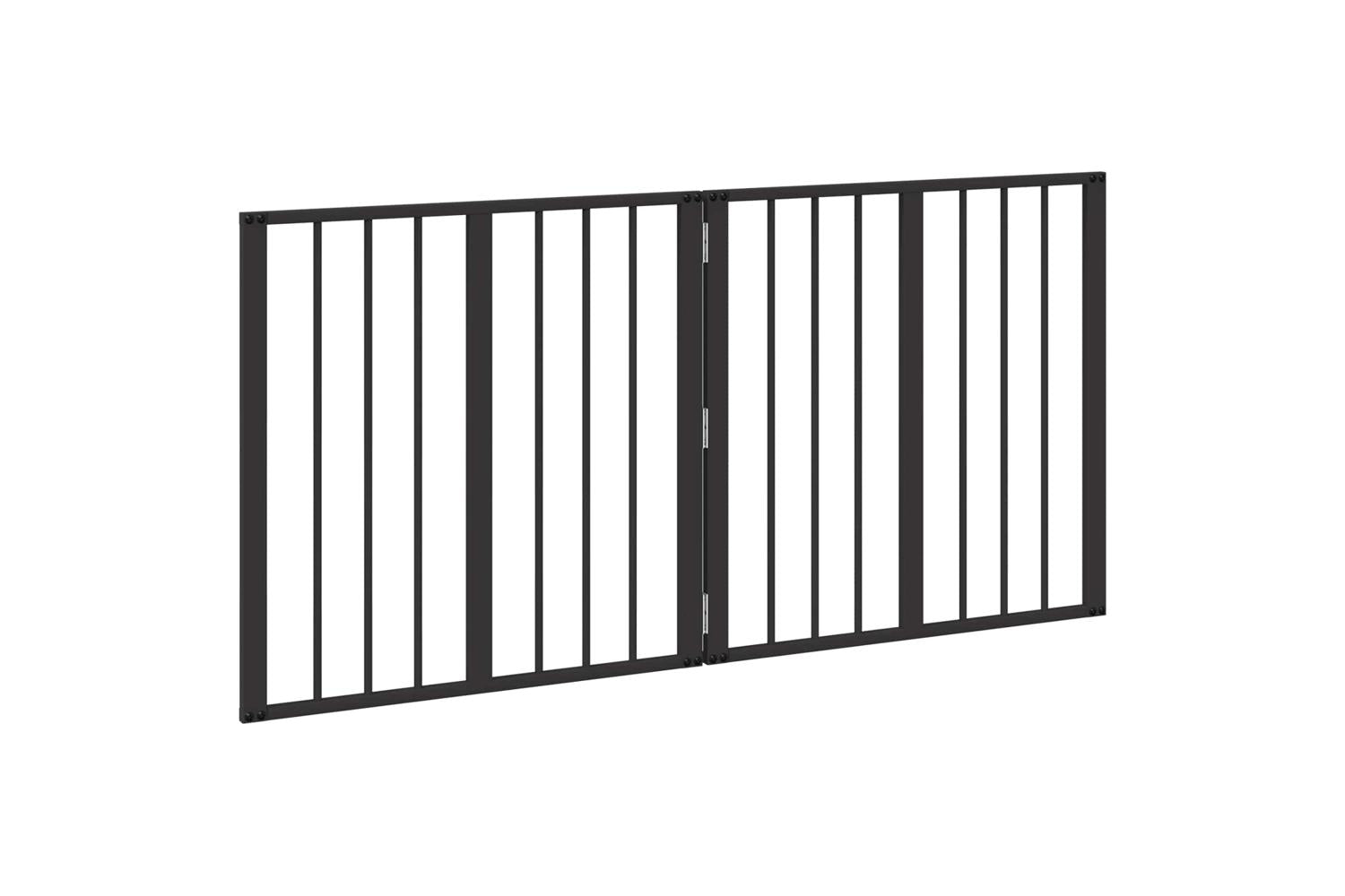 Vidaxl Dog Gate 2 Pcs Black 60 X 60 Cm Galvanised Steel-4