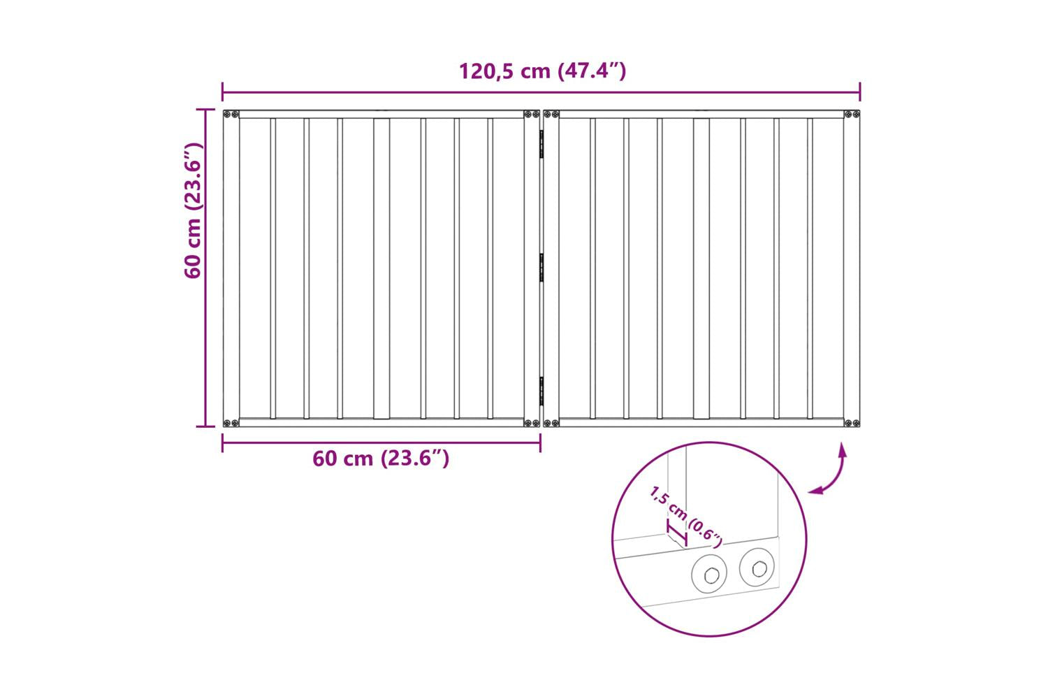 Vidaxl Dog Gate 2 Pcs Black 60 X 60 Cm Galvanised Steel-10
