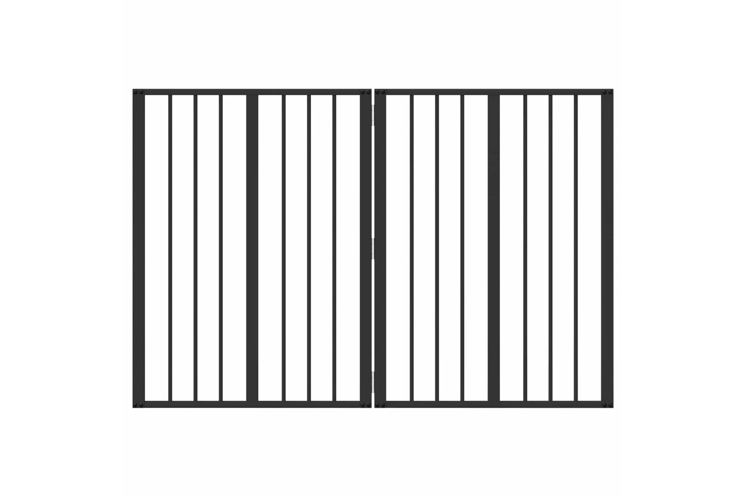 Vidaxl Dog Gate 2 Pcs Black 60 X 80 Cm Galvanised Steel-2