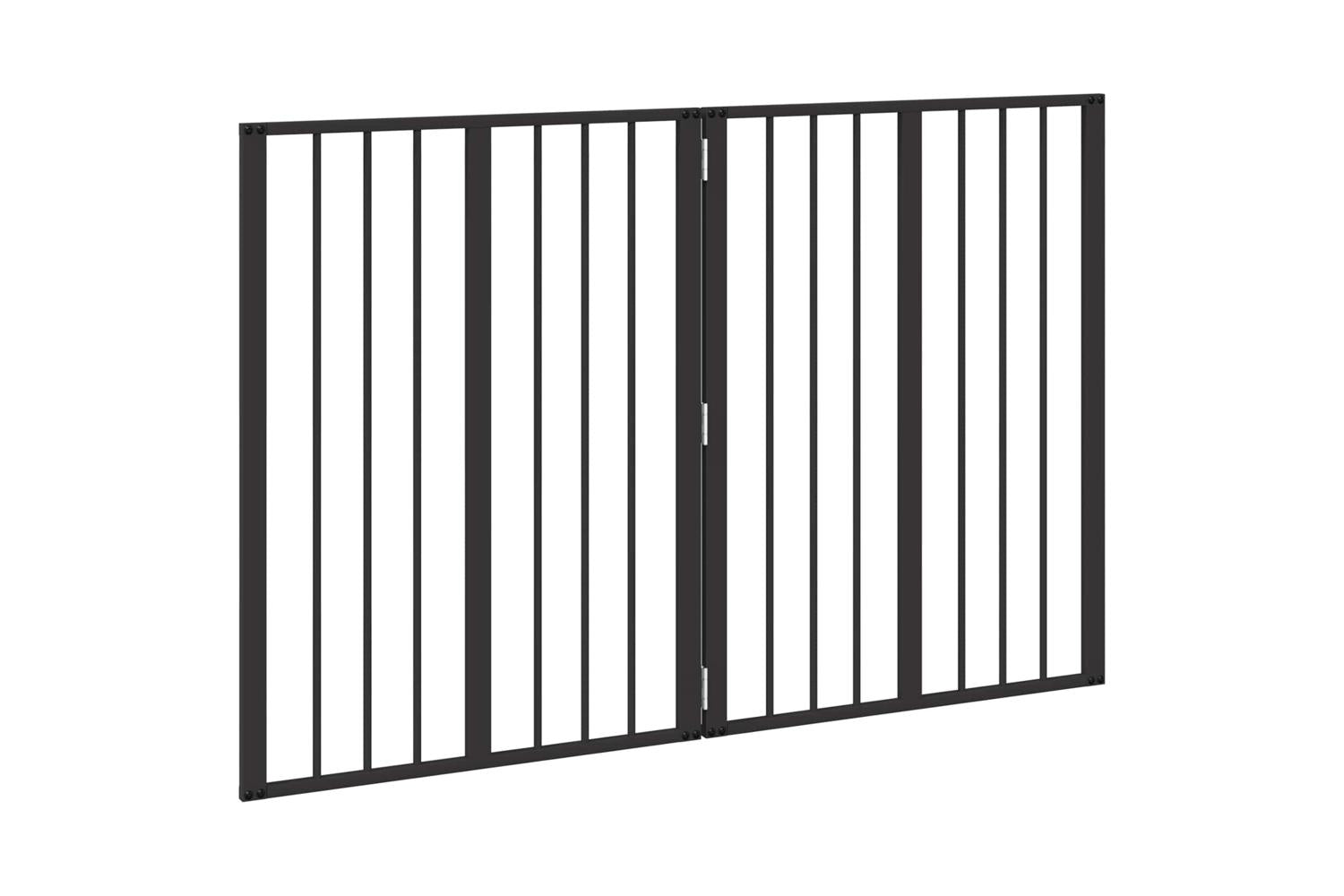 Vidaxl Dog Gate 2 Pcs Black 60 X 80 Cm Galvanised Steel-4