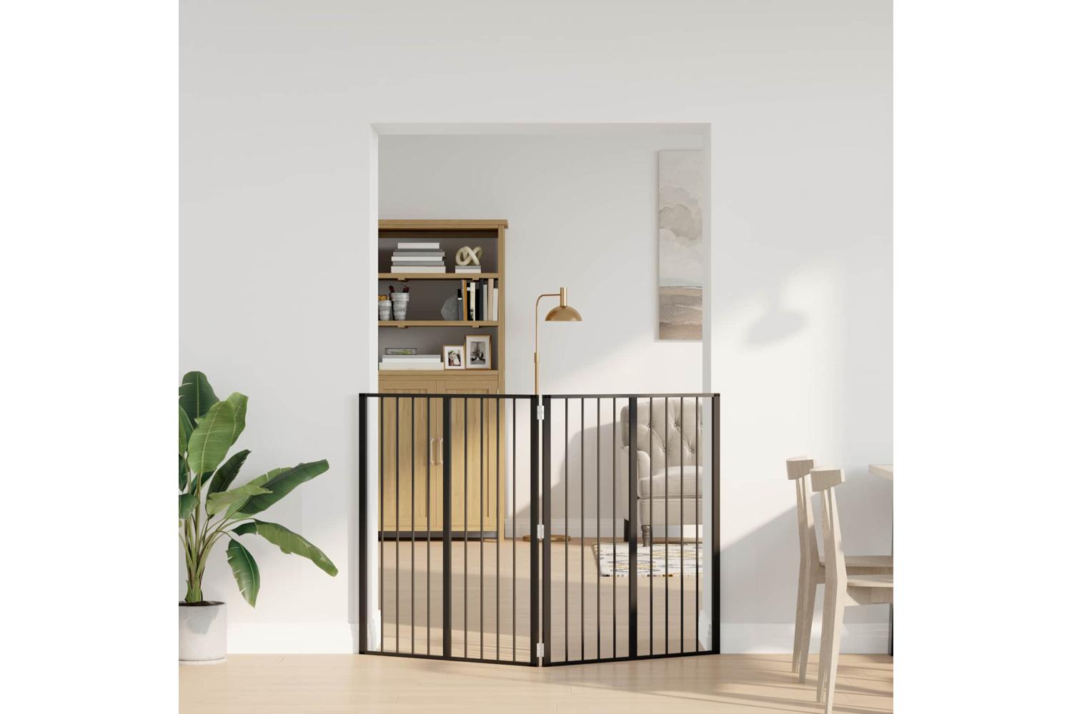 Vidaxl Dog Gate 2 Pcs Black 80 X 100 Cm Galvanised Steel-3