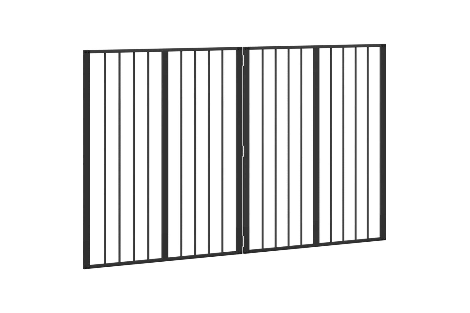 Vidaxl Dog Gate 2 Pcs Black 80 X 100 Cm Galvanised Steel-4