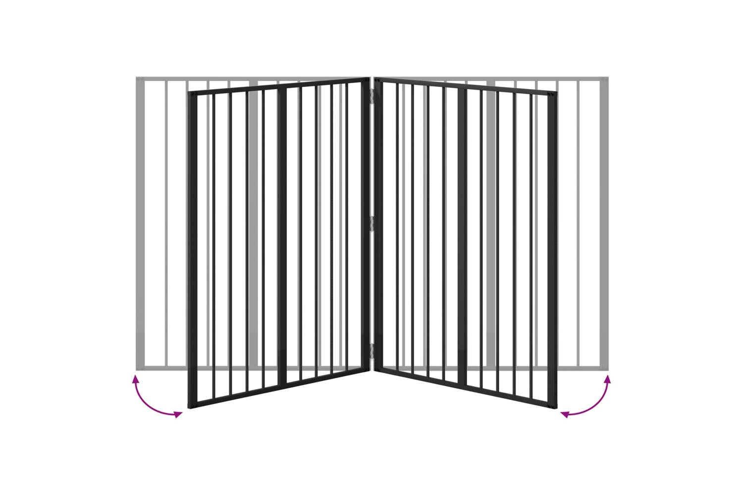 Vidaxl Dog Gate 2 Pcs Black 80 X 100 Cm Galvanised Steel-8