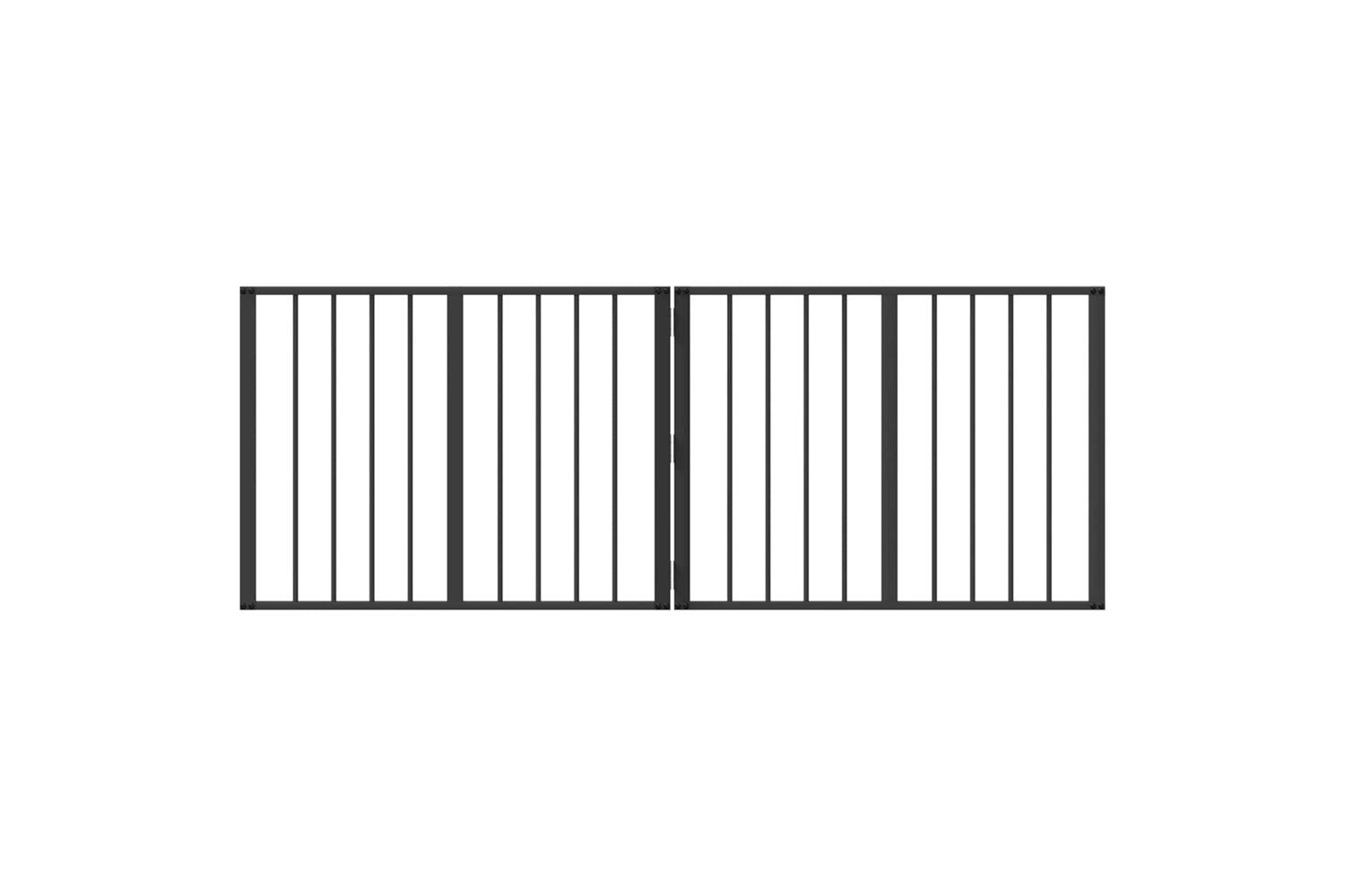 Vidaxl Dog Gate 2 Pcs Black 80 X 60 Cm Galvanised Steel