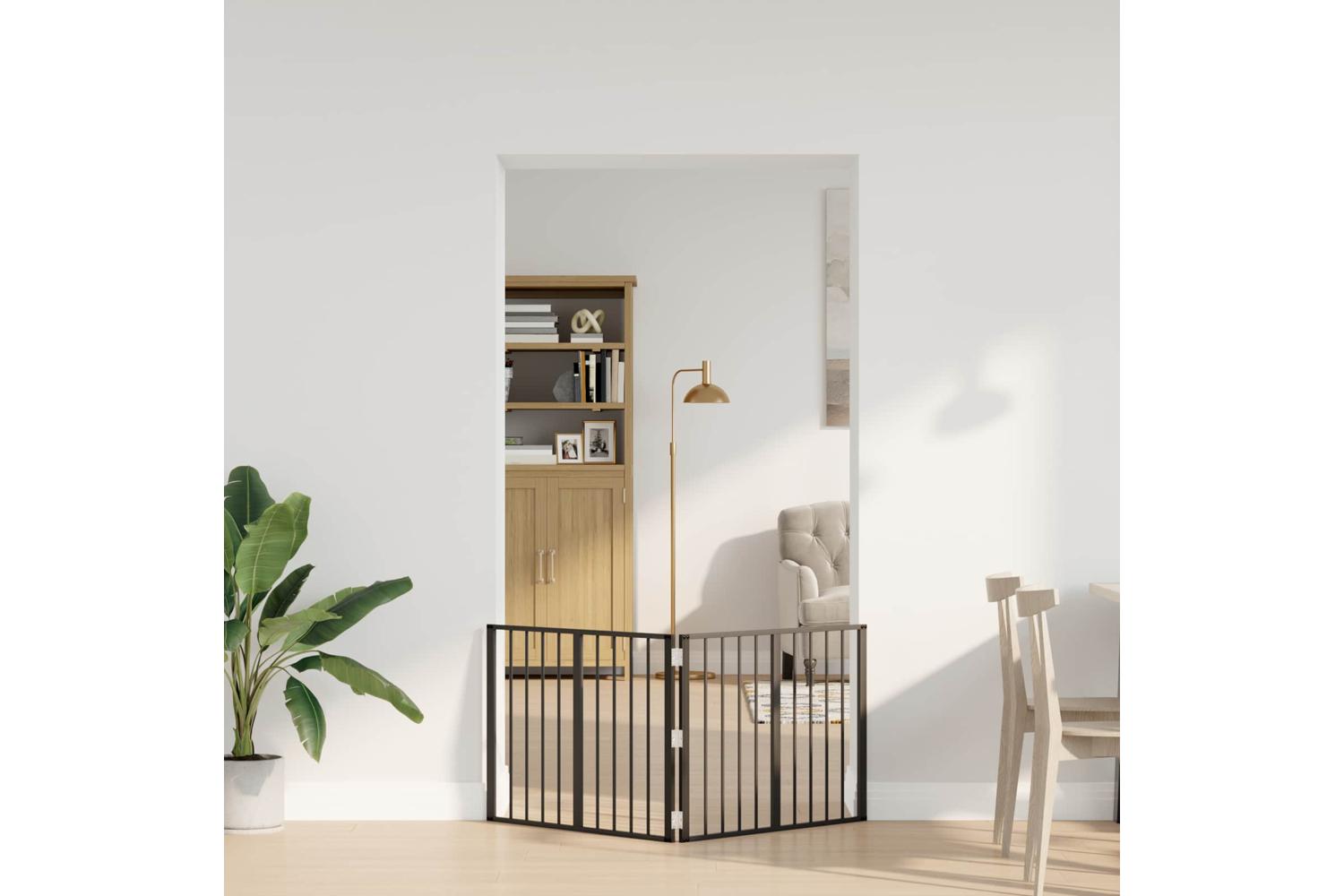 Vidaxl Dog Gate 2 Pcs Black 80 X 60 Cm Galvanised Steel-3
