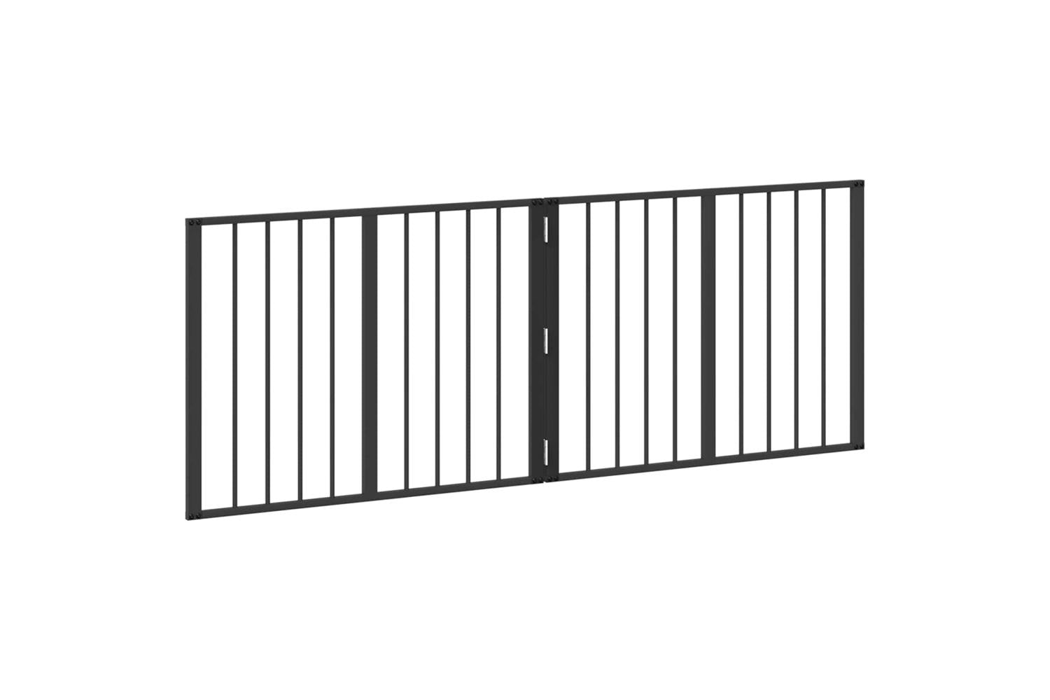 Vidaxl Dog Gate 2 Pcs Black 80 X 60 Cm Galvanised Steel-4