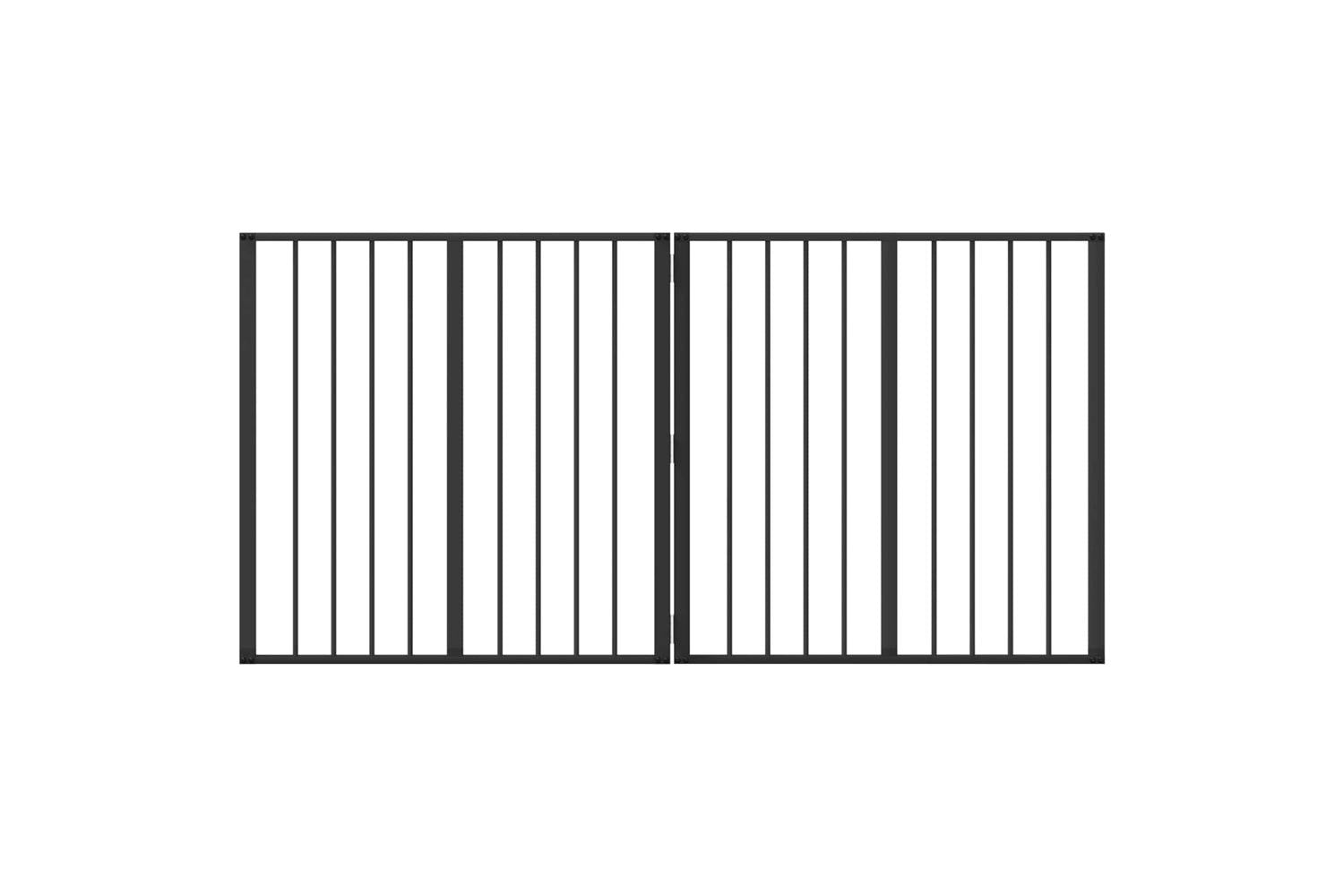 Vidaxl Dog Gate 2 Pcs Black 80 X 80 Cm Galvanised Steel-2