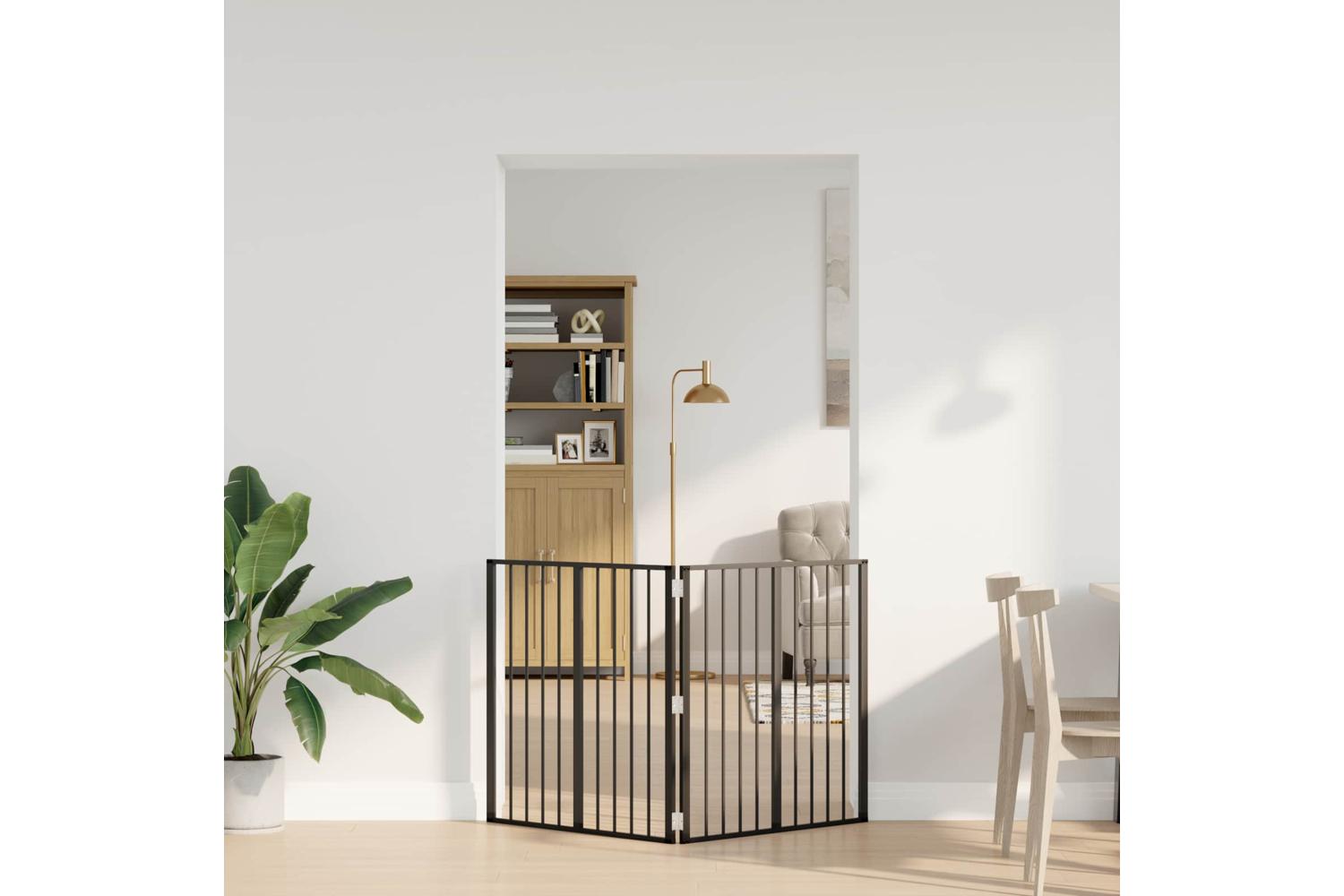 Vidaxl Dog Gate 2 Pcs Black 80 X 80 Cm Galvanised Steel-3