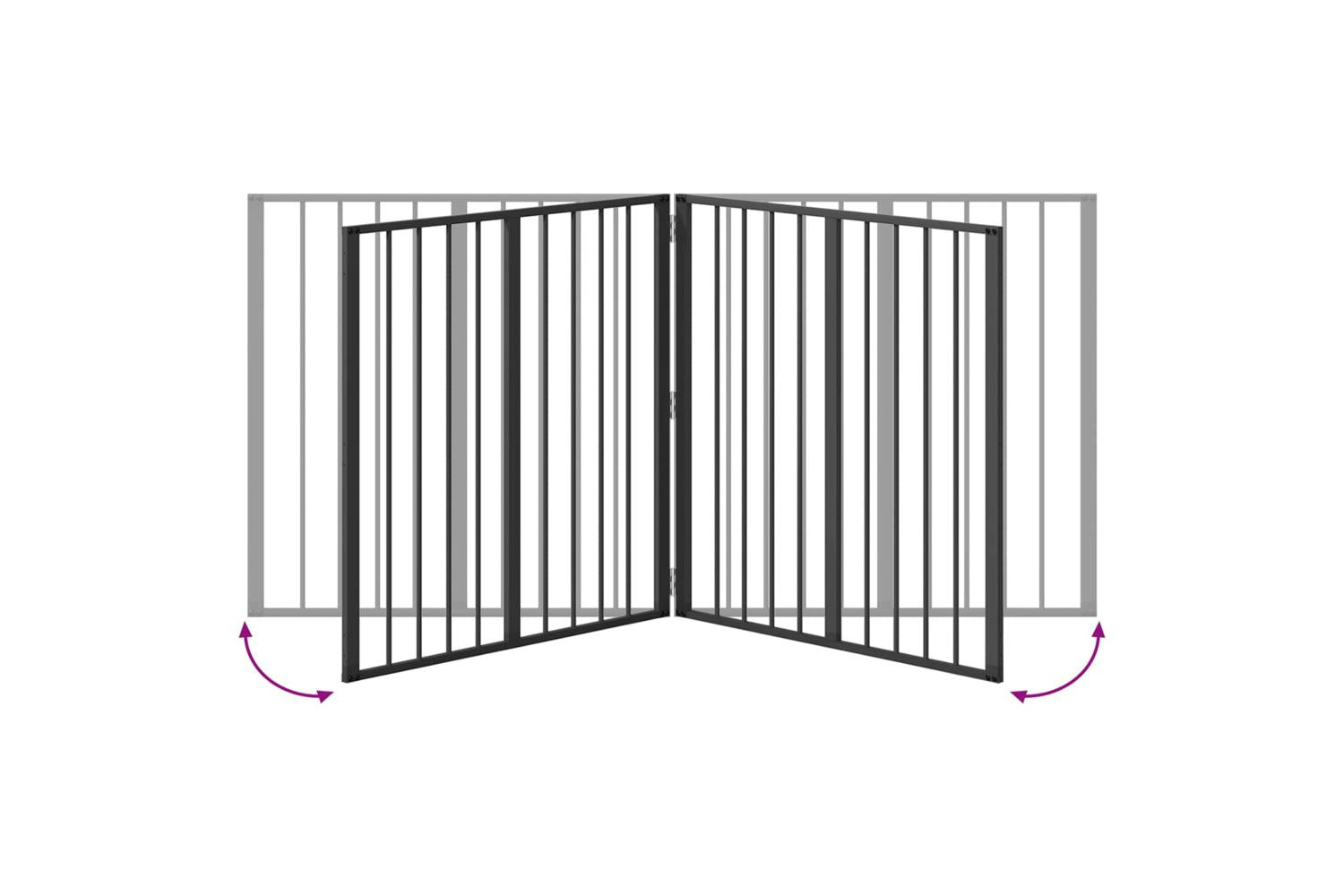 Vidaxl Dog Gate 2 Pcs Black 80 X 80 Cm Galvanised Steel-8