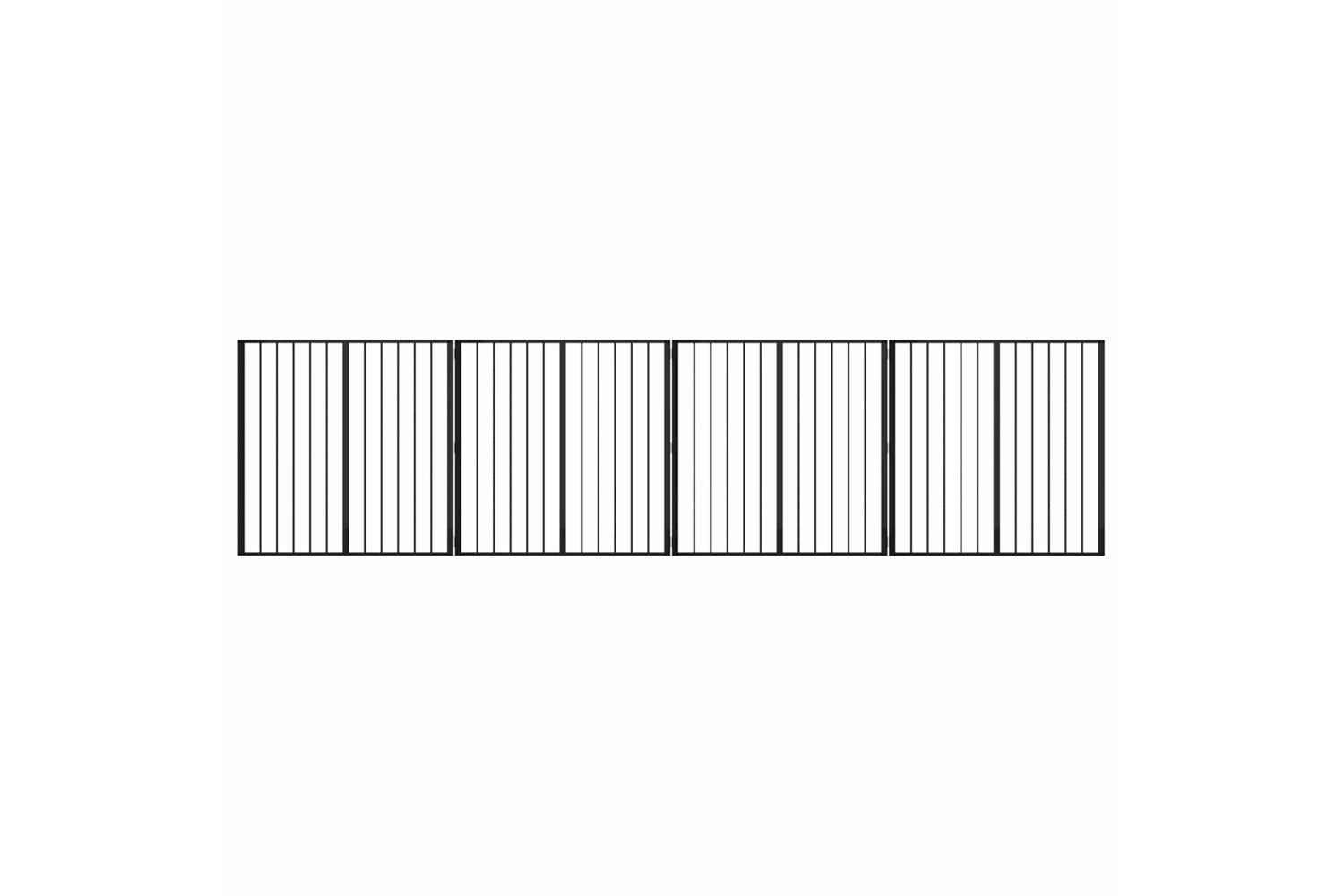 Vidaxl Dog Gate 4 Pcs Black 100 X 100 Cm Galvanised Steel-2