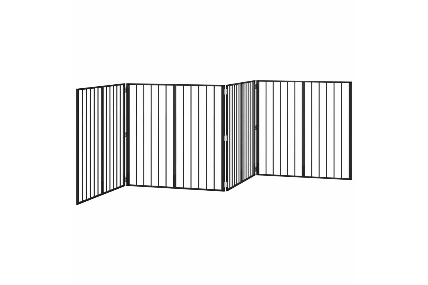Vidaxl Dog Gate 4 Pcs Black 100 X 100 Cm Galvanised Steel-3