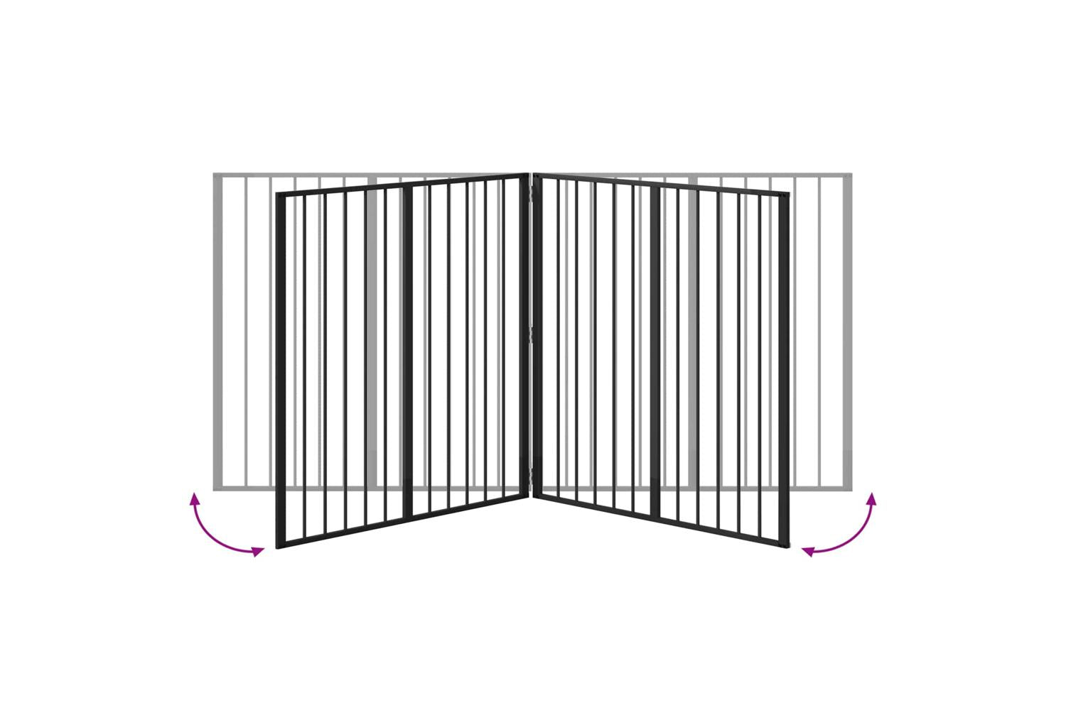 Vidaxl Dog Gate 4 Pcs Black 100 X 100 Cm Galvanised Steel-7