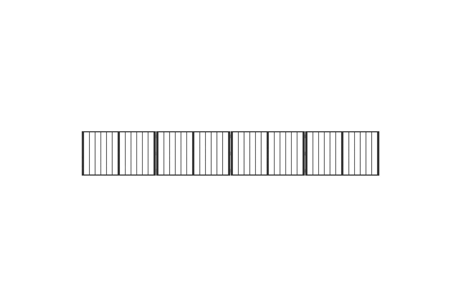 Vidaxl Dog Gate 4 Pcs Black 100 X 60 Cm Galvanised Steel