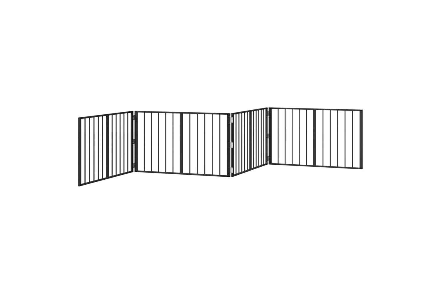 Vidaxl Dog Gate 4 Pcs Black 100 X 60 Cm Galvanised Steel-4