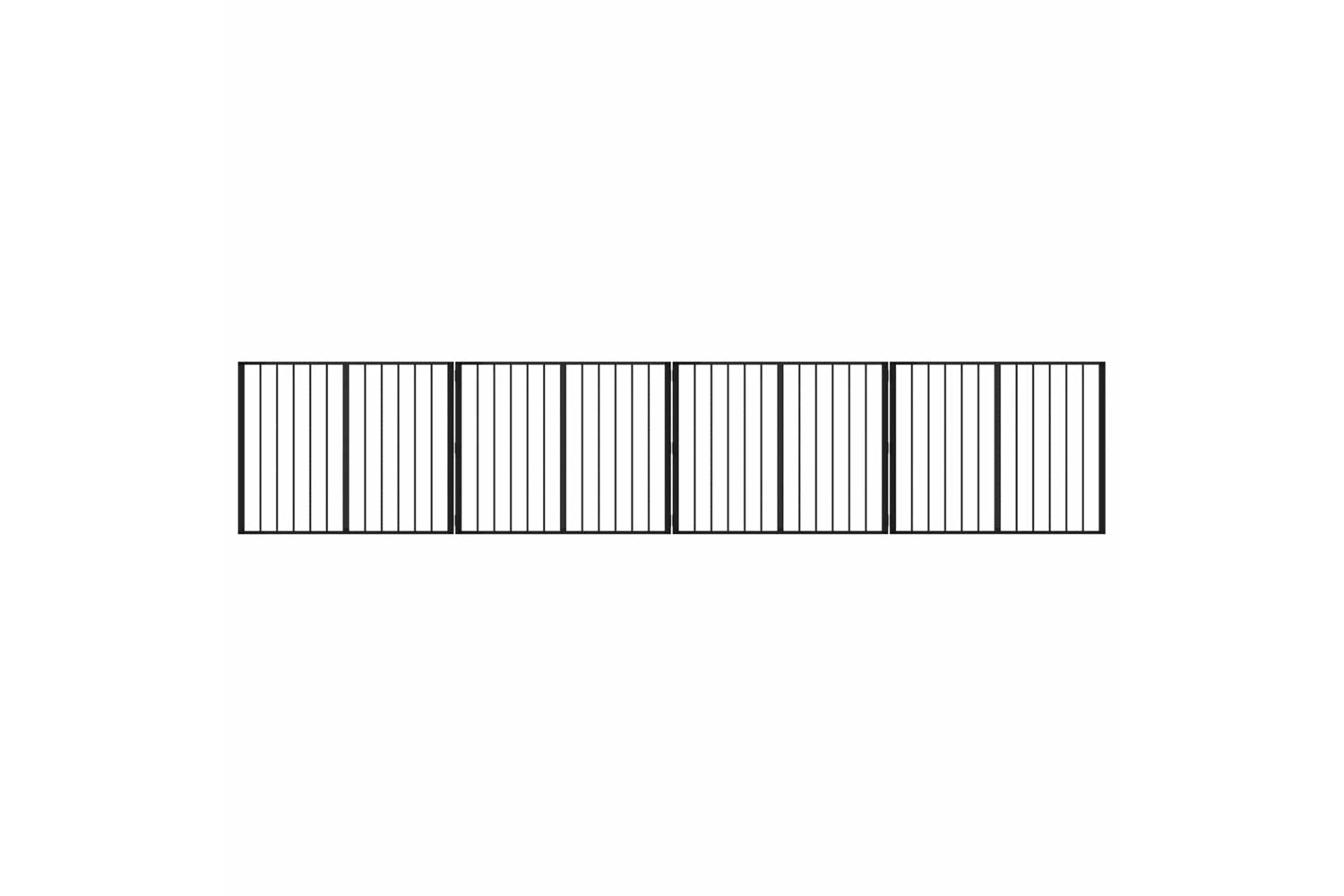 Vidaxl Dog Gate 4 Pcs Black 100 X 80 Cm Galvanised Steel