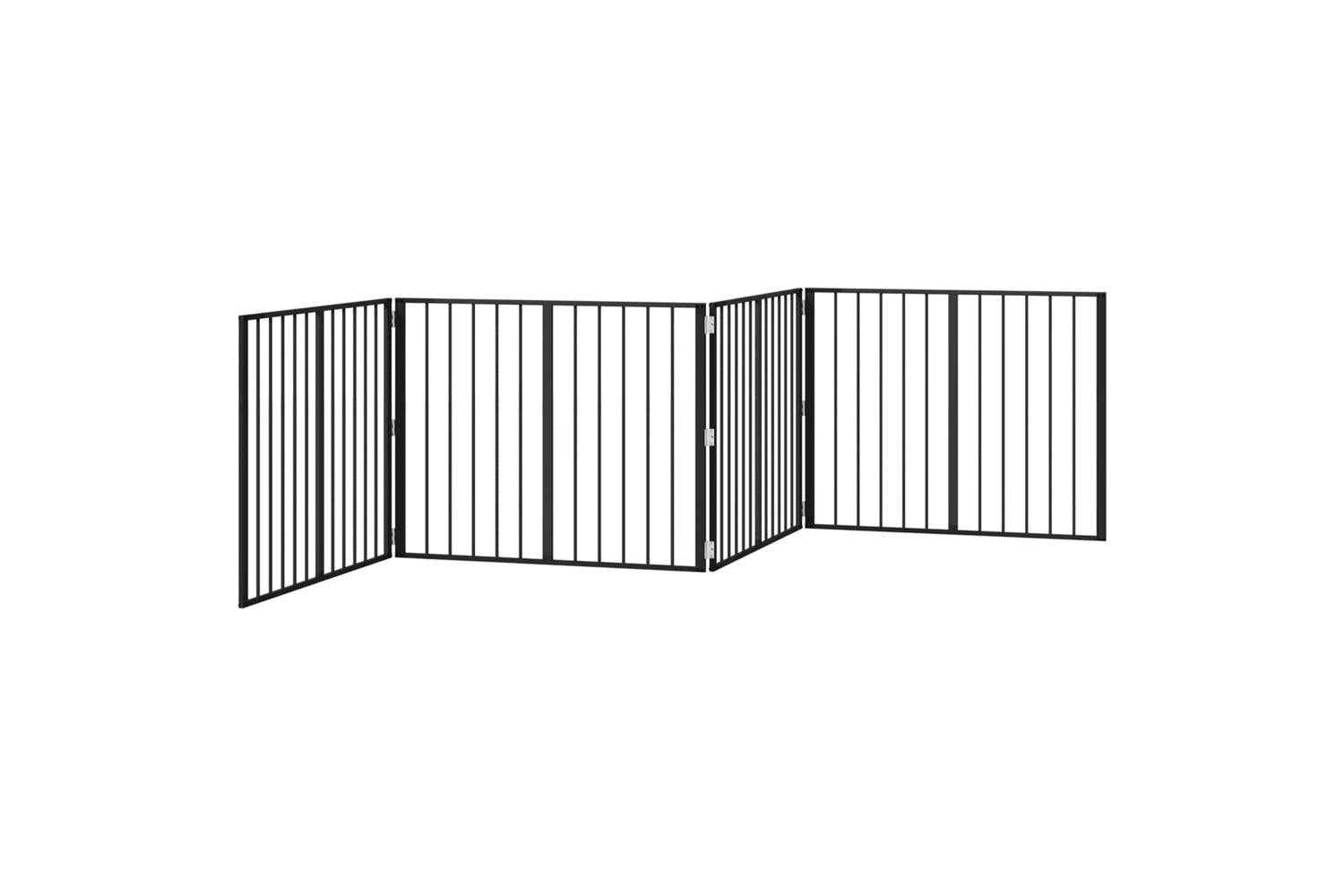 Vidaxl Dog Gate 4 Pcs Black 100 X 80 Cm Galvanised Steel-4