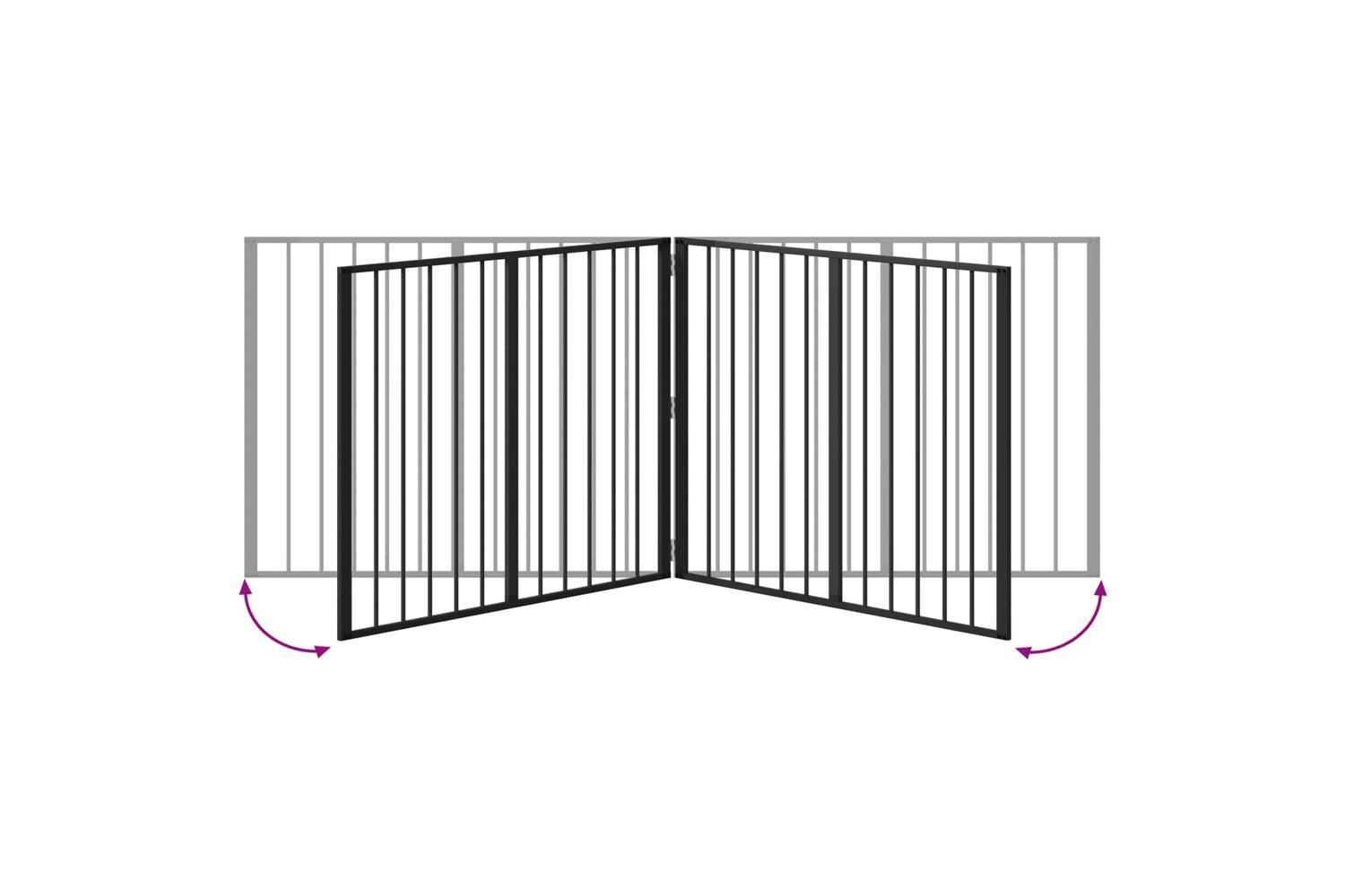 Vidaxl Dog Gate 4 Pcs Black 100 X 80 Cm Galvanised Steel-8
