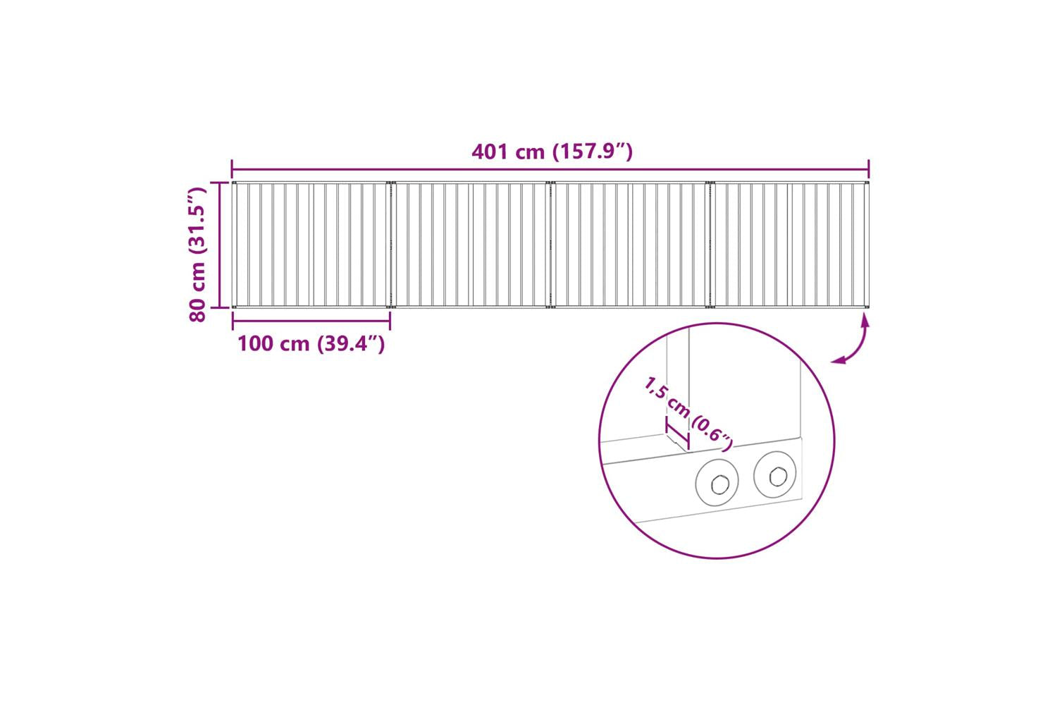 Vidaxl Dog Gate 4 Pcs Black 100 X 80 Cm Galvanised Steel-10