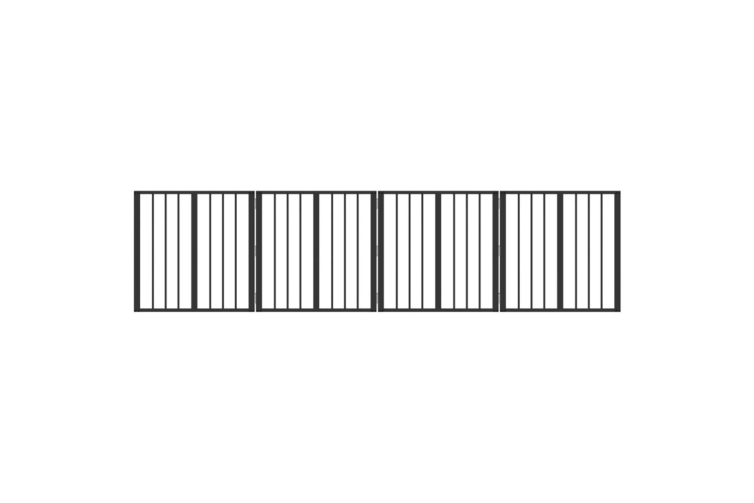 Vidaxl Dog Gate 4 Pcs Black 60 X 60 Cm Galvanised Steel