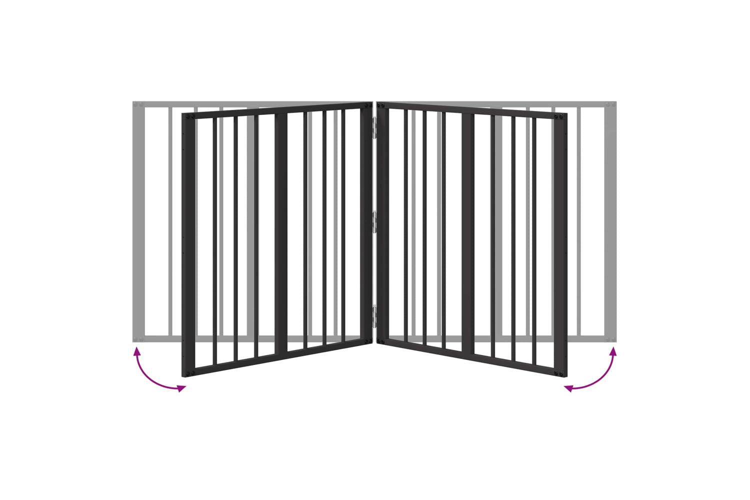 Vidaxl Dog Gate 4 Pcs Black 60 X 60 Cm Galvanised Steel-8