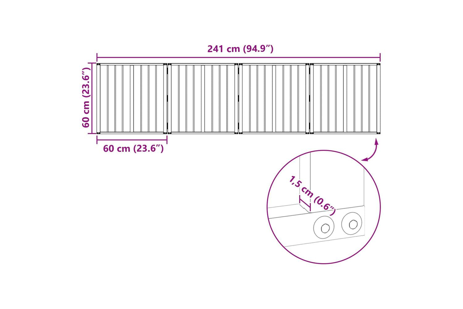 Vidaxl Dog Gate 4 Pcs Black 60 X 60 Cm Galvanised Steel-10