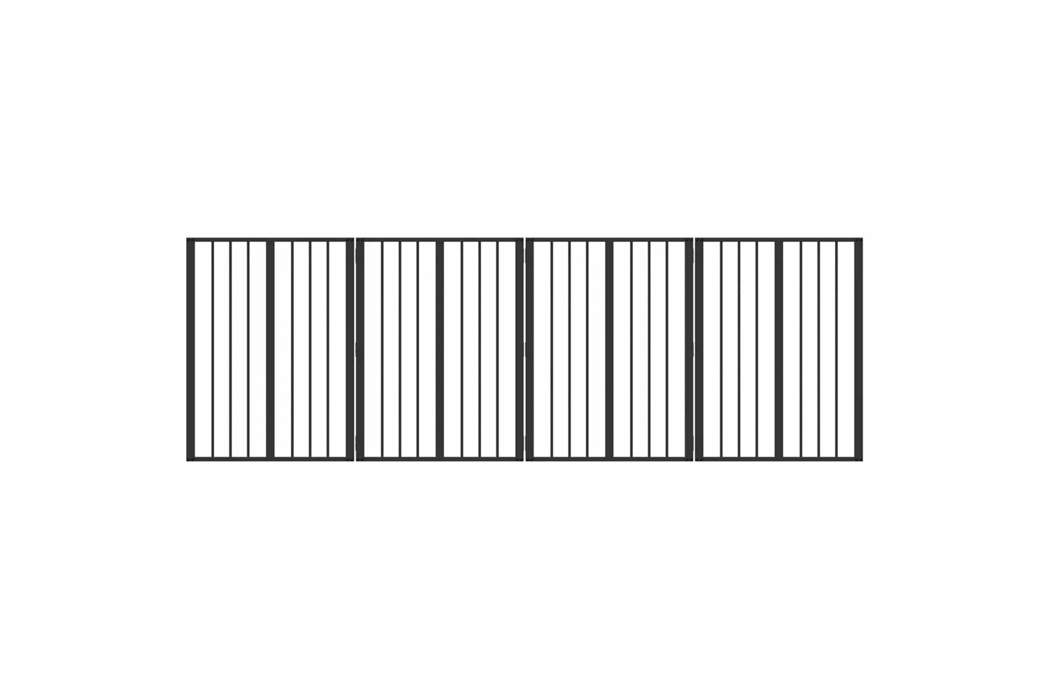 Vidaxl Dog Gate 4 Pcs Black 60 X 80 Cm Galvanised Steel-2