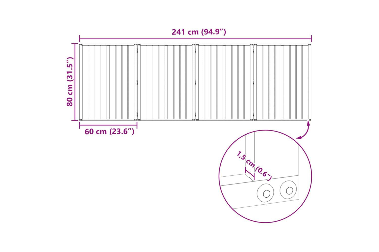 Vidaxl Dog Gate 4 Pcs Black 60 X 80 Cm Galvanised Steel-10