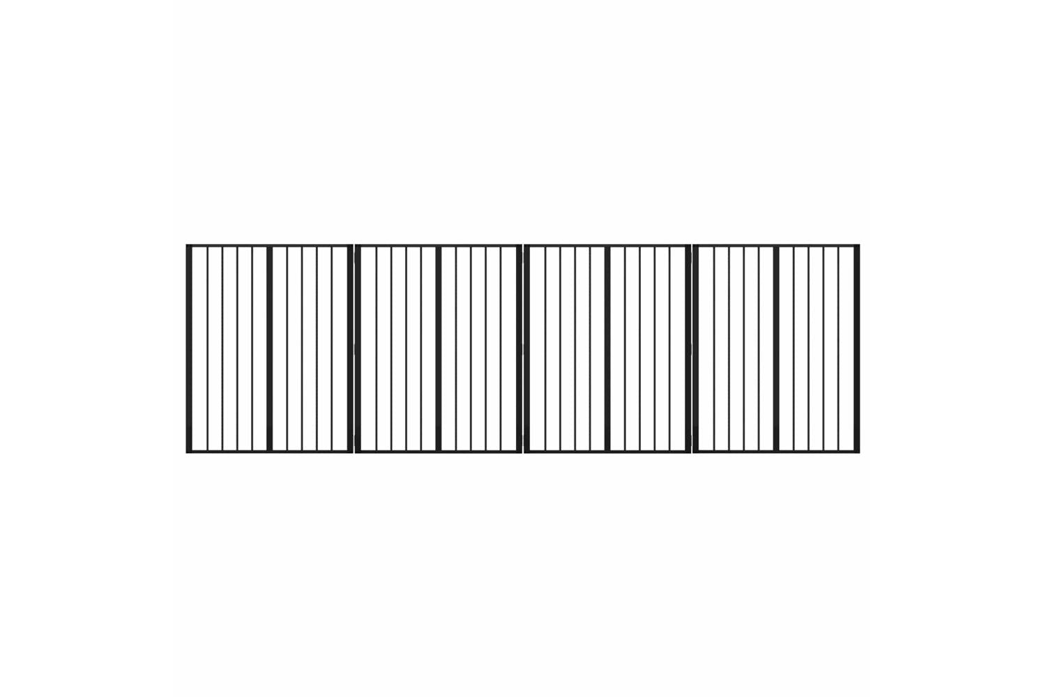 Vidaxl Dog Gate 4 Pcs Black 80 X 100 Cm Galvanised Steel-2