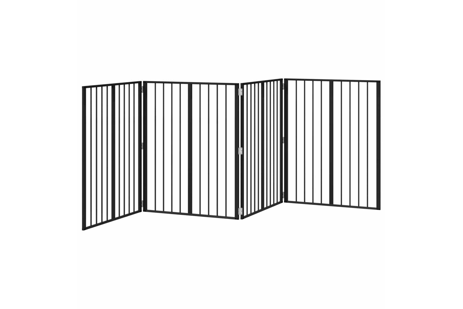 Vidaxl Dog Gate 4 Pcs Black 80 X 100 Cm Galvanised Steel-4