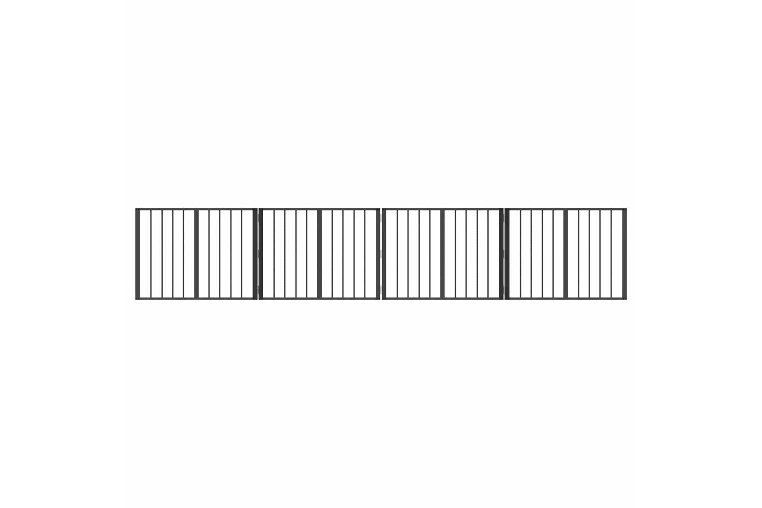 Vidaxl Dog Gate 4 Pcs Black 80 X 60 Cm Galvanised Steel
