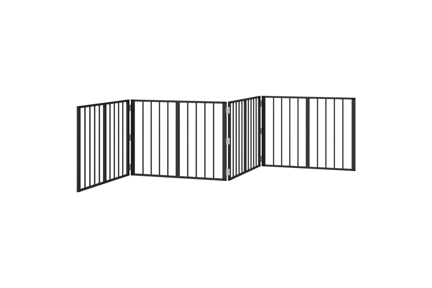 Vidaxl Dog Gate 4 Pcs Black 80 X 60 Cm Galvanised Steel-4