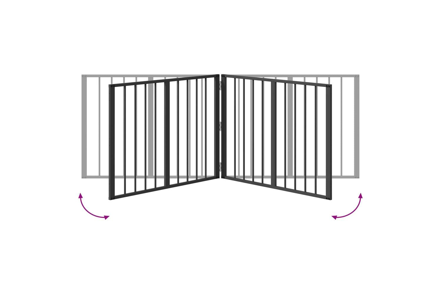 Vidaxl Dog Gate 4 Pcs Black 80 X 60 Cm Galvanised Steel-8