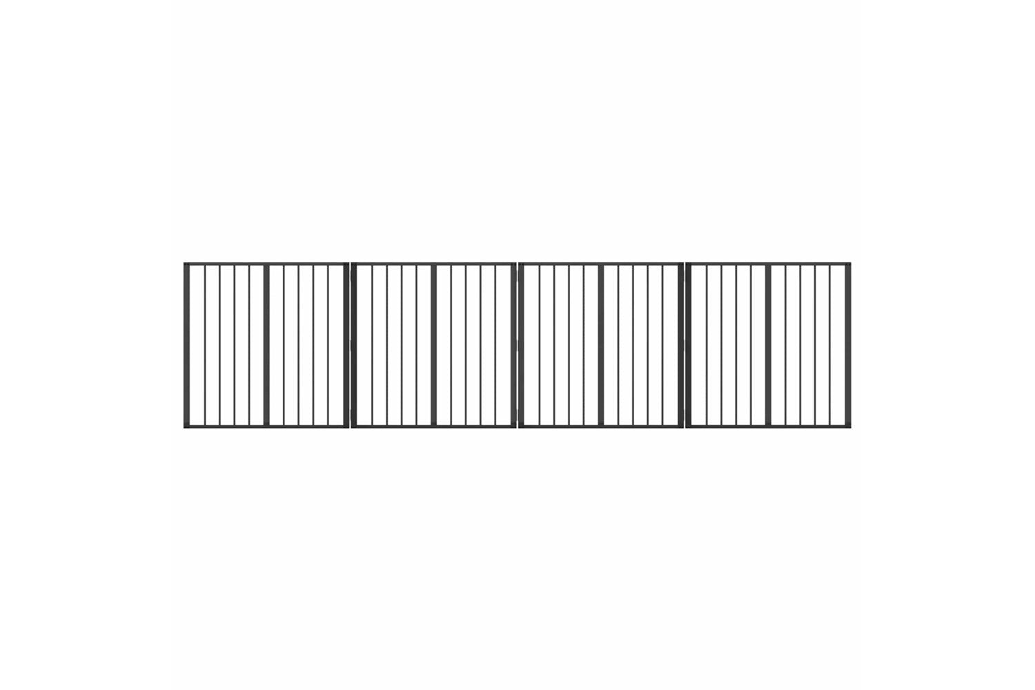 Vidaxl Dog Gate 4 Pcs Black 80 X 80 Cm Galvanised Steel-2