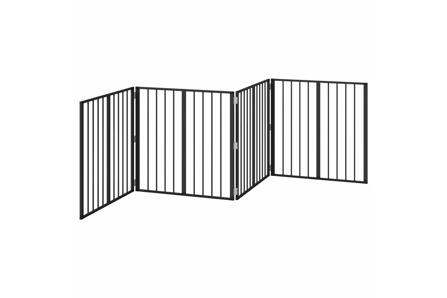 Vidaxl Dog Gate 4 Pcs Black 80 X 80 Cm Galvanised Steel-4