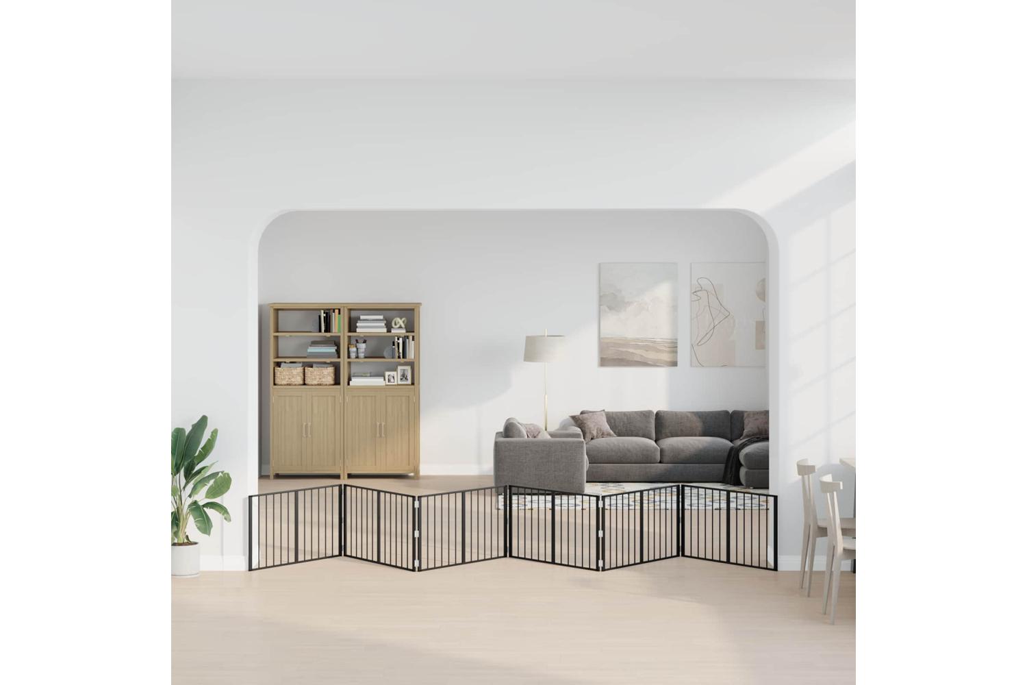 Vidaxl Dog Gate 6 Pcs Black 100 X 60 Cm Galvanised Steel-3