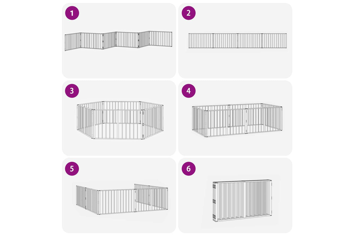 Vidaxl Dog Gate 6 Pcs Black 100 X 60 Cm Galvanised Steel-9