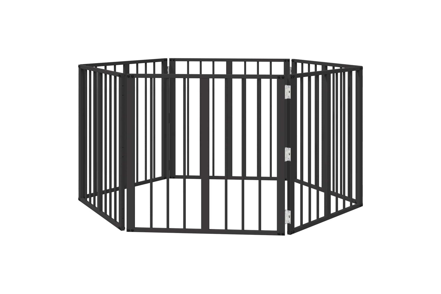 Vidaxl Dog Gate 6 Pcs Black 60 X 60 Cm Galvanised Steel