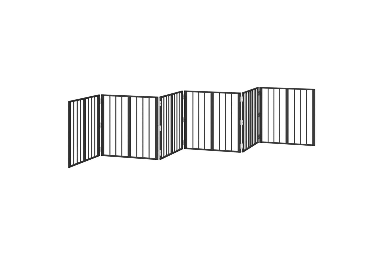 Vidaxl Dog Gate 6 Pcs Black 60 X 60 Cm Galvanised Steel-4