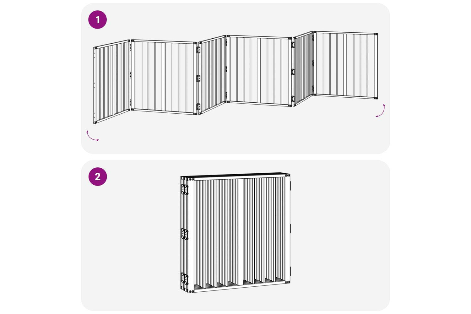 Vidaxl Dog Gate 6 Pcs Black 60 X 60 Cm Galvanised Steel-8