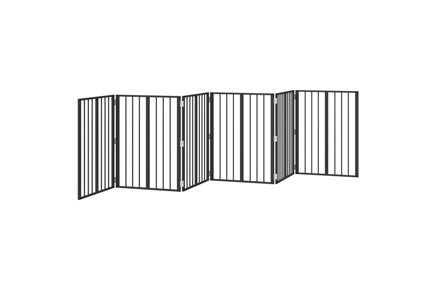 Vidaxl Dog Gate 6 Pcs Black 60 X 80 Cm Galvanised Steel-4