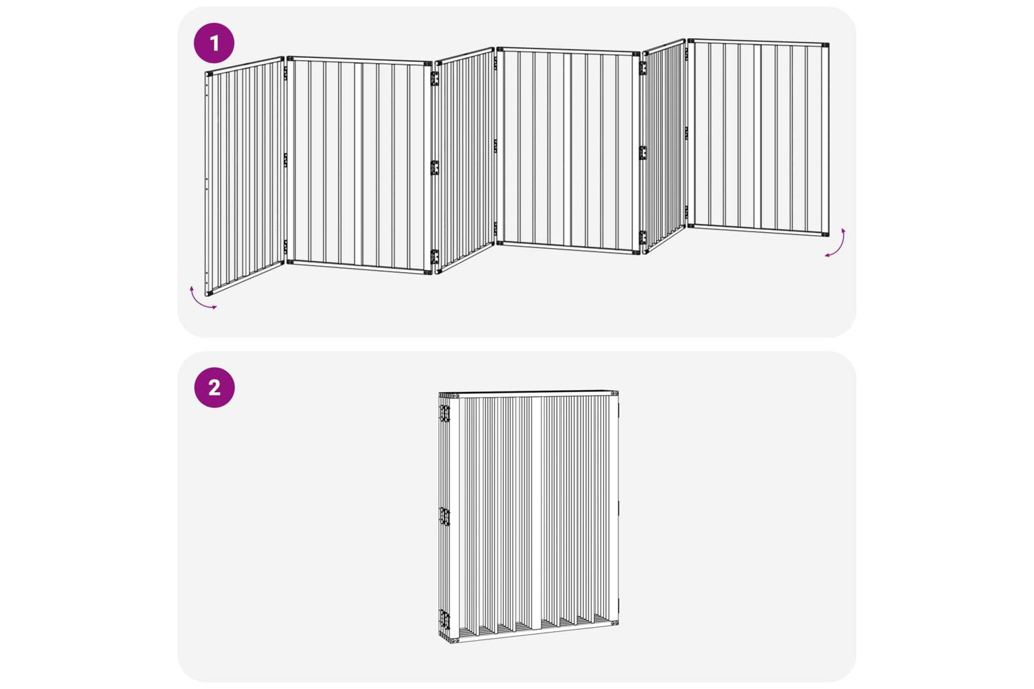 Vidaxl Dog Gate 6 Pcs Black 60 X 80 Cm Galvanised Steel-8