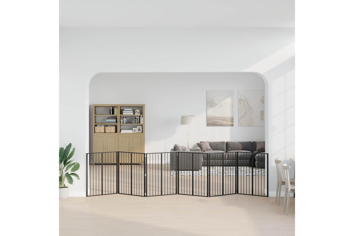 Vidaxl Dog Gate 6 Pcs Black 80 X 100 Cm Galvanised Steel-3
