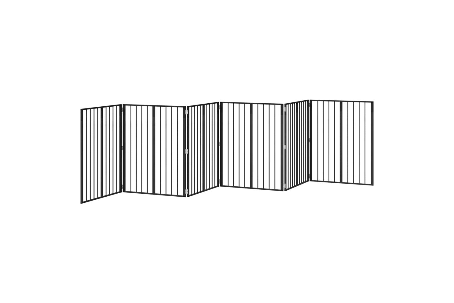 Vidaxl Dog Gate 6 Pcs Black 80 X 100 Cm Galvanised Steel-4