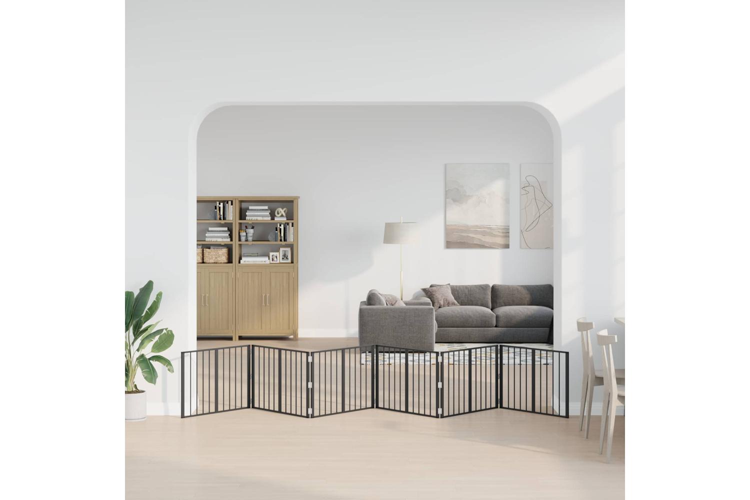 Vidaxl Dog Gate 6 Pcs Black 80 X 60 Cm Galvanised Steel-3