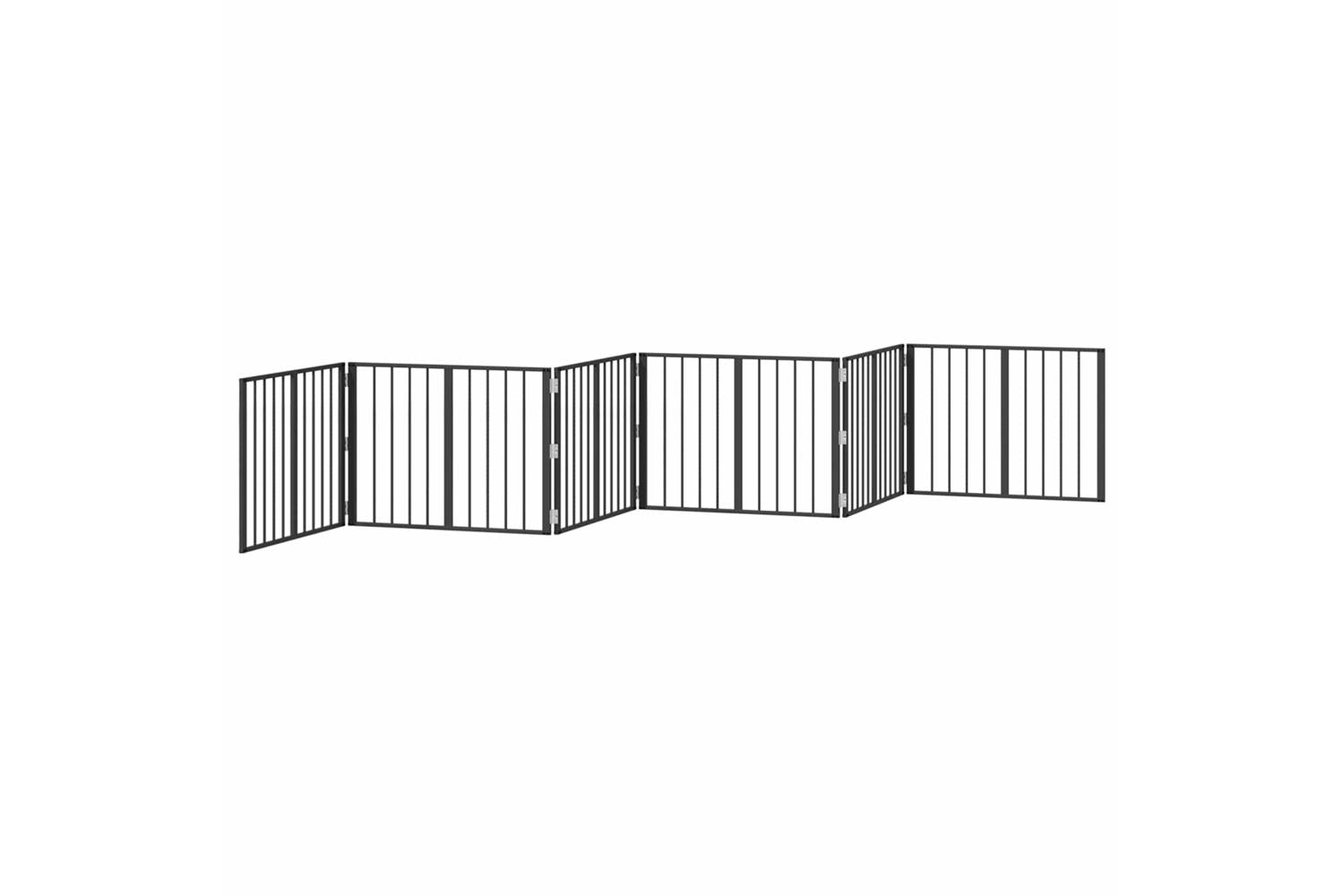 Vidaxl Dog Gate 6 Pcs Black 80 X 60 Cm Galvanised Steel-4