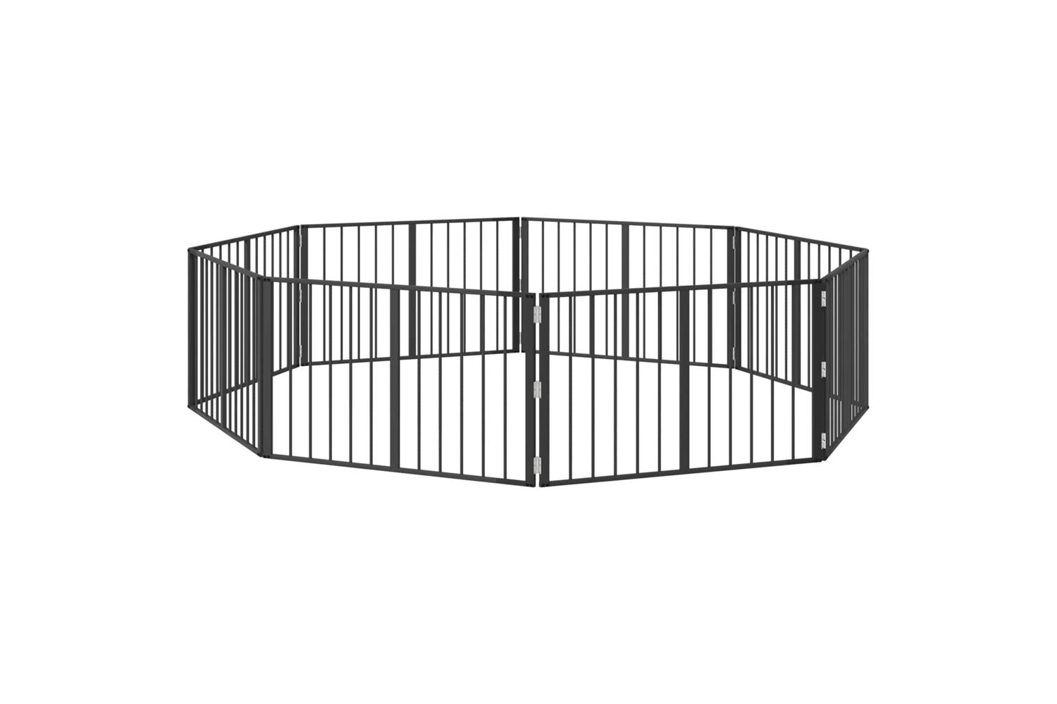Vidaxl Dog Gate 8 Pcs Black 100 X 60 Cm Galvanised Steel